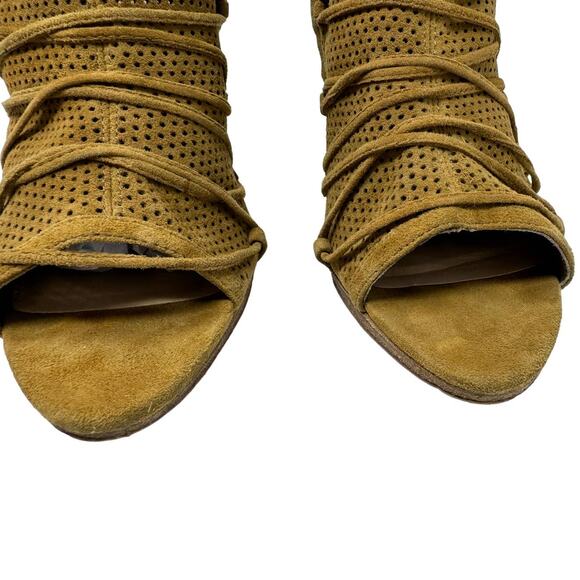 Vince Camuto Javy Tan Open Toe Suede Bootie 8.5 - Picture 5 of 10